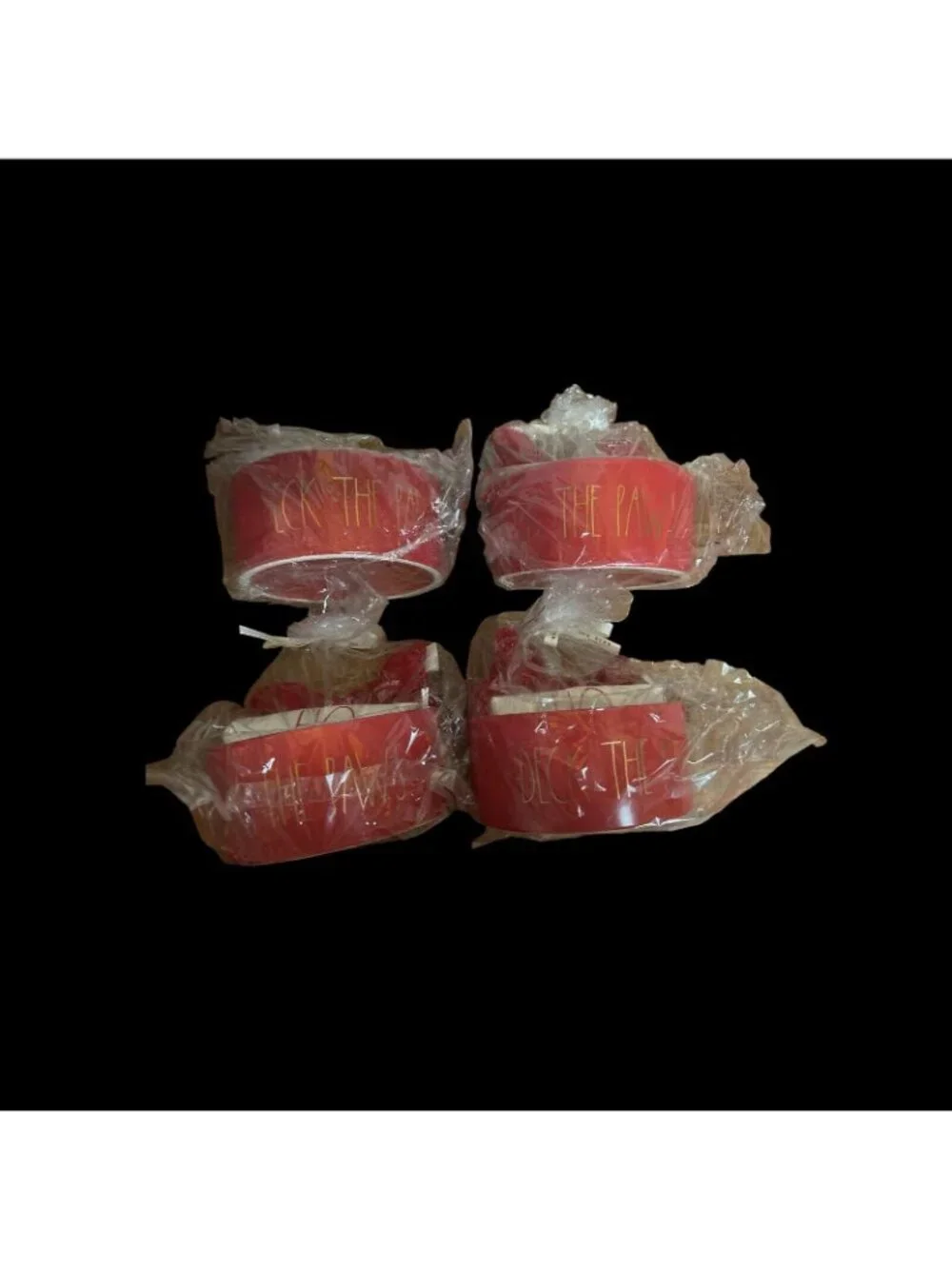 Rae Dunn Dog Toys Set Red Bowl and Bones 